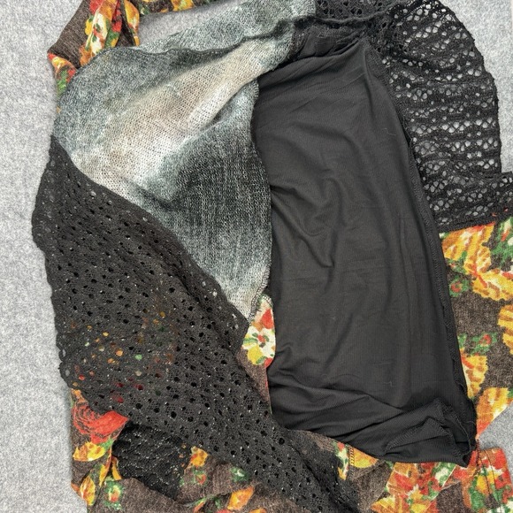 This & That Sweater Sz Large Artsy Boho Floral Crochet Colorblock Pullover Tunic - Picture 12 of 13